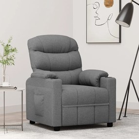 vidaXL Poltrona reclinável tecido cinzento-claro