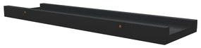 Unidade de prateleiras com rebordo 2 pcs 40x9x3 cm MDF preto
