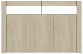 Aparador com luzes LED 115,5x30x75 cm carvalho sonoma
