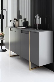 Conjunto de Mobiliário de Sala Luxe – Antracite e Dourado – Console 16
