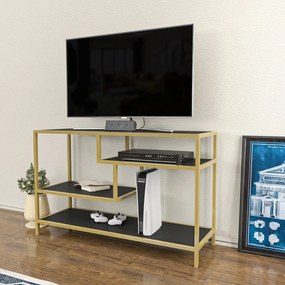 Móvel TV Robbins – Dourado e Antracite – 120x39x75 cm