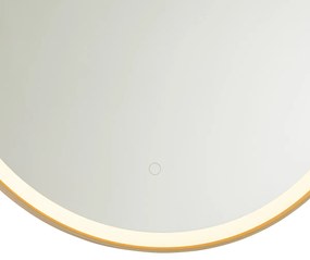 Espelho de banheiro dourado 70 cm com LED com dimmer de toque - Miral Moderno