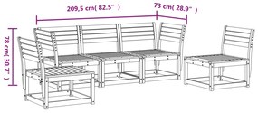 5 pcs conjunto de sofás para jardim madeira de pinho impregnada