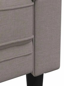 Sofá chesterfield tecido cinzento-acastanhado