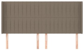 Cabeceira cama abas tecido 183x16x118/128 cm cinza-acastanhado
