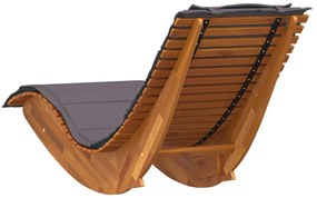 Camas de sol balanço com almofadas 2 pcs Madeira sólida de acácia