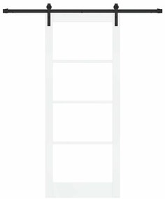 Porta Deslizante ORKDAL Conjunto de 2 Branco e Preto Madeira