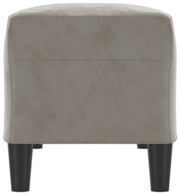 Banco 100x35x41 cm veludo cinza-claro