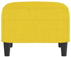 Apoio de pés 60x50x41 cm tecido amarelo-claro