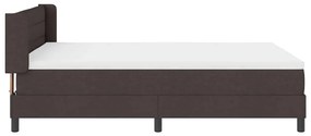 Cama Box Marrom Escuro 140 x 200 cm Tecido e Espuma