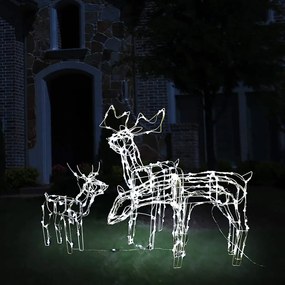 3 pcs iluminação de Natal renas 229 LEDs