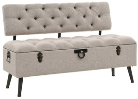 Banco de arrumação com encosto 110 cm tecido cor creme
