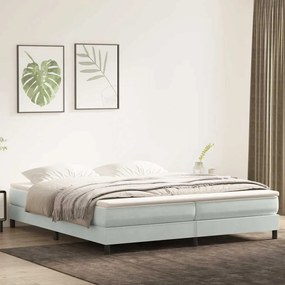 vidaXL Cama com molas sem colchão cinzento-claro 200x220 cm veludo