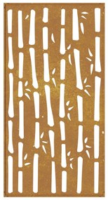 Decoração p/ muro de jardim 105x55 cm aço corten design bambu