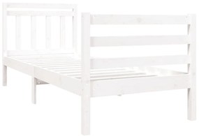 Estrutura de cama solteiro 90x190 cm madeira maciça branco