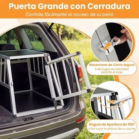 Caixa Transportadora de viagem para cães em alumínio com porta e fechadura 69,5 x 54 x 50,5 cm