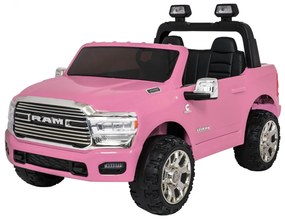 Jipe elétrico para Crianças 24V RAM 3500 Rodas de espuma EVA, assento Couro ecológico Rosa