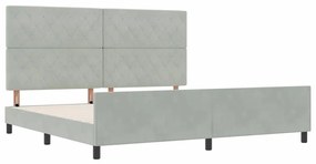 Cama vidaXL Cinza Claro 200x200 cm Veludo