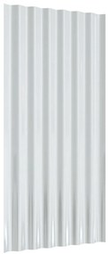 Painéis de telhado 12 pcs 80x36 cm aço revestido a pó cinzento