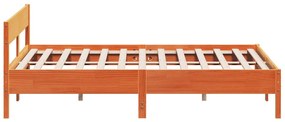 Cama sem colchão 200x200 cm pinho maciço castanho-mel