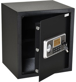 HOMCOM Cofre eletrônico sólido Caixa de segurança com chave 2 Códigos  Capacidade 32L Aço 35x30x39,3 cm Pret0|Aosom Portugal