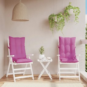 vidaXL Almofadões p/ cadeira encosto alto 2 pcs tecido oxford rosa