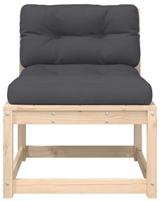 Sofás de jardim c/ almofadões 2 pcs pinho maciço