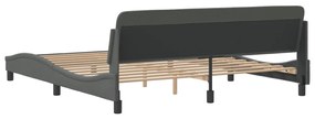 Estrutura de cama sem colchão 180x200 cm tecido cinzento-escuro
