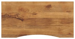 vidaXL Tampo de mesa com curva 140x50x2,5 cm mangueira áspera maciça