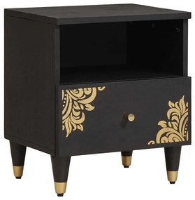 vidaXL Armário de Cabeceira com gaveta Preto 40 x 33 x 46 cm