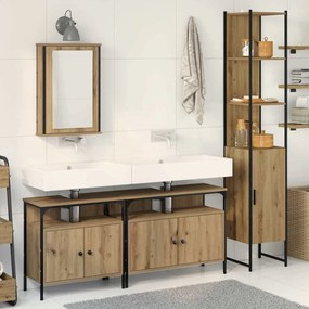 vidaXL Conjunto de Móveis para Banheiro com 4 Peças em Carvalho Natural
