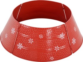 HOMCOM Saia Metálica Impermeável para Árvore de Natal 66x66x23 cm Vermelho | Aosom Portugal