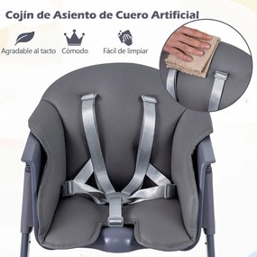 Cadeira de Refeição Infantil, 66 x 55 x 90 cm, 3 Modos de Utilização, Cinzento
