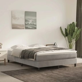 3120772 vidaXL Estrutura de cama 140x200 cm veludo cinzento-claro