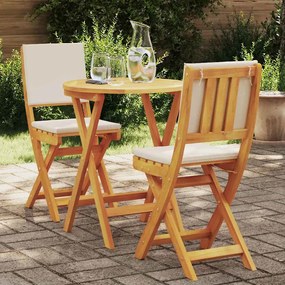 vidaXL Conjunto bistro 3 pcs Castanho Madeira de acácia maciça