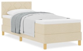 Cama Box Spring com Colchão Creme 80x200 cm Tecido