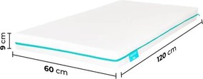  Colchão de berço 60x120 com 9 cm de altura Flow BabyDream 1000