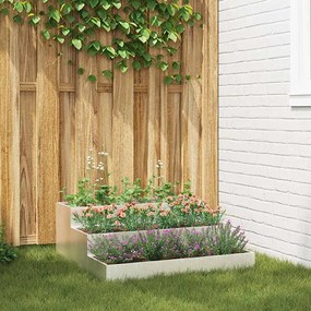 vidaXL Vaso de Jardim 3 Andares 90x90x35 cm Aço Inoxidável
