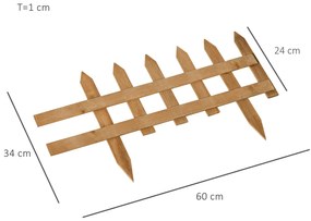 Cercas de Madeira para Jardim com 12 Painéis 50x34 cm Cercas Decorativas para Exterior Fáceis de Instalar Madeira