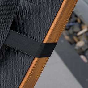 Espreguiçadeira de Jardim com Altura do Encosto Ajustável Apoio para a Cabeça Removível e Estrutura de Madeira Ergonómica para Terraço Praia Exterior