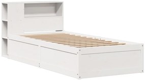 Cama sem colchão 90x190 cm madeira de pinho maciça branco