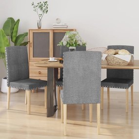 vidaXL Cadeiras de jantar 4 pcs tecido cinzento-claro