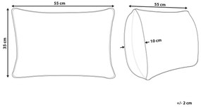 Almofada decorativa com padrão geométrico em algodão laranja 35 x 55 cm ALBIUM Beliani