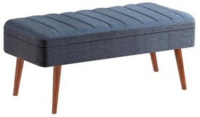 Conjunto de Mesa de Jantar Extensível Vina – Nogueira e Azul Escuro –