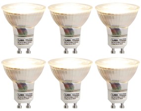 Conjunto de 6 lâmpadas LED GU10 de 3 etapas dim para aquecer 5W 380 lm 2000-2700K