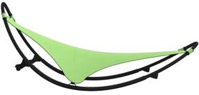 Espreguiçadeira baloiço c/ rodas aço e textilene verde