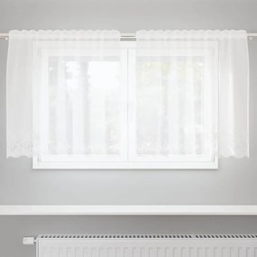 vidaXL Cortinas com cortinas Floral Branco 150 x 100 cm Poliéster
