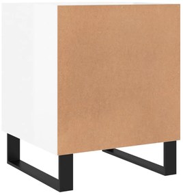 Mesa cabeceira 2pcs 40x40x50cm deriv. madeira branco brilhante
