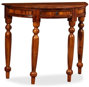 vidaXL Mesa consola madeira acácia maciça 90x40x76 cm meio circulo