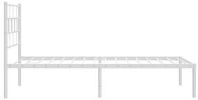 Estrutura de cama com cabeceira 100x190 cm metal branco